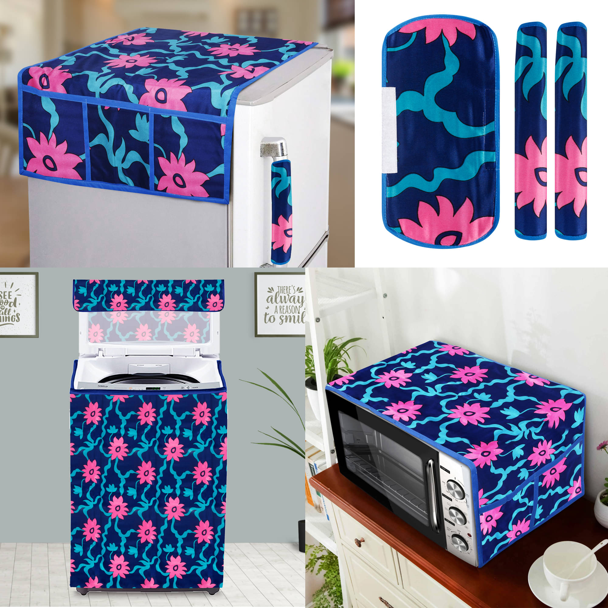 E-Retailer Set of 6 Polyester Pink Fridge Top Cover E-Retailer Set of 6 Polyester Pink Fridge Top Cover