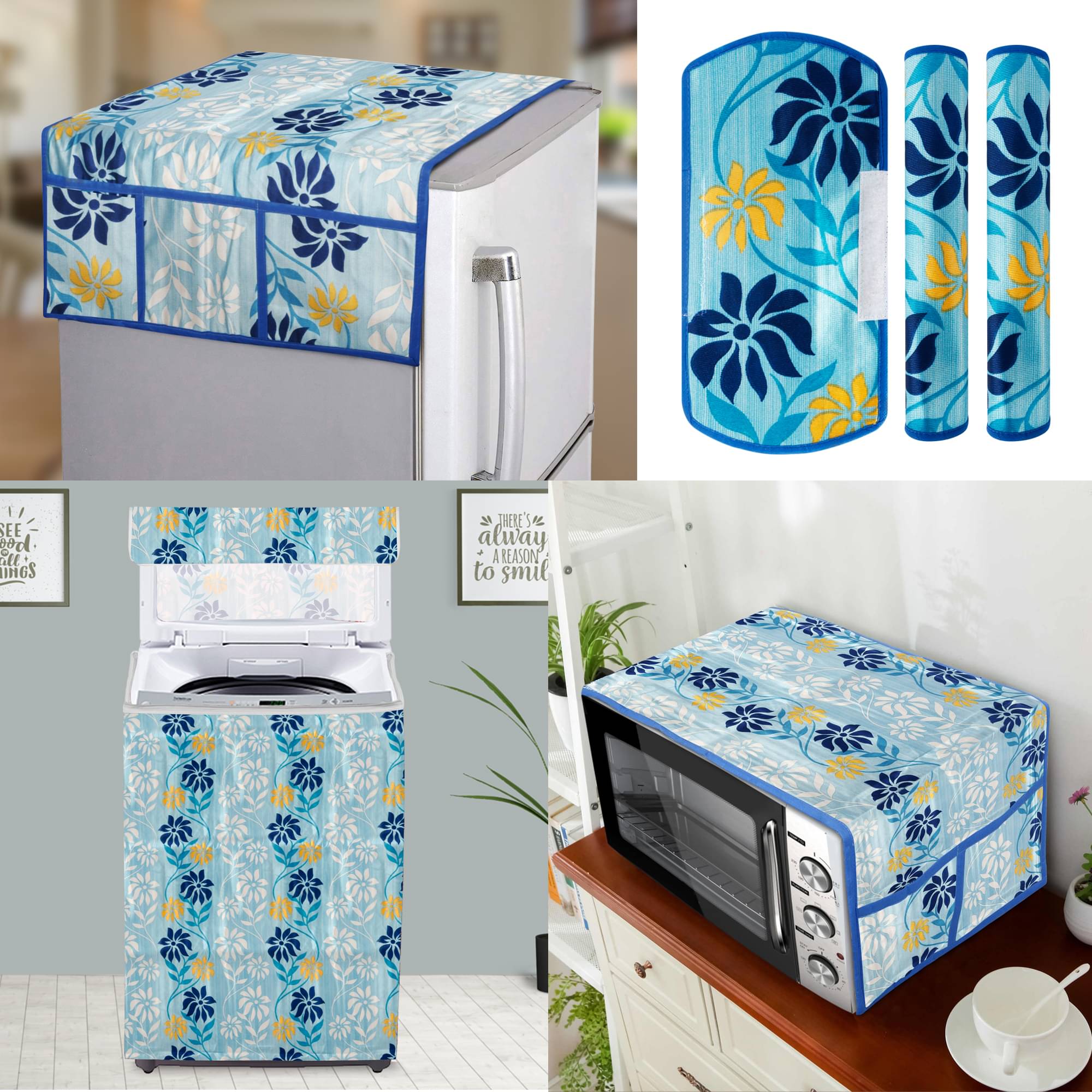 E-Retailer Set of 6 Polyester White Fridge Top Cover E-Retailer Set of 6 Polyester White Fridge Top Cover