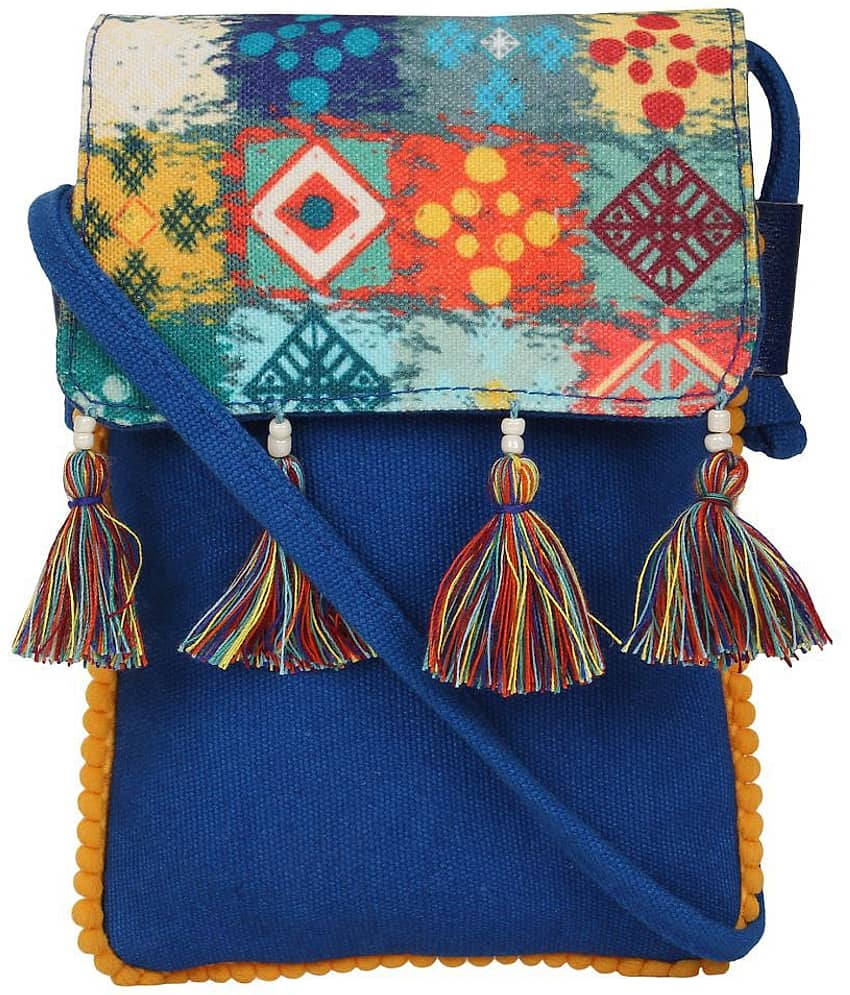 Anekaant Blue Canvas Sling Bag - Handbags | Buy online on ZillyBuy
