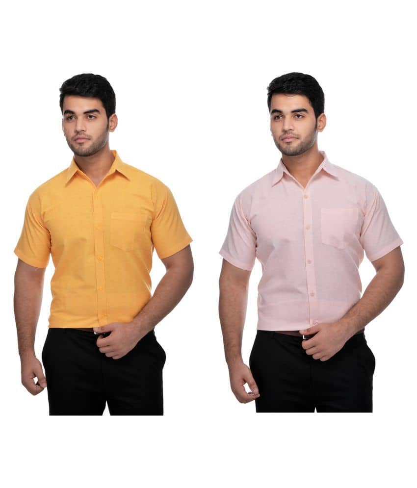 DESHBANDHU DBK Cotton Regular Fit Half Sleeves Men's Formal Shirt - Multi ( Pack of 2 )