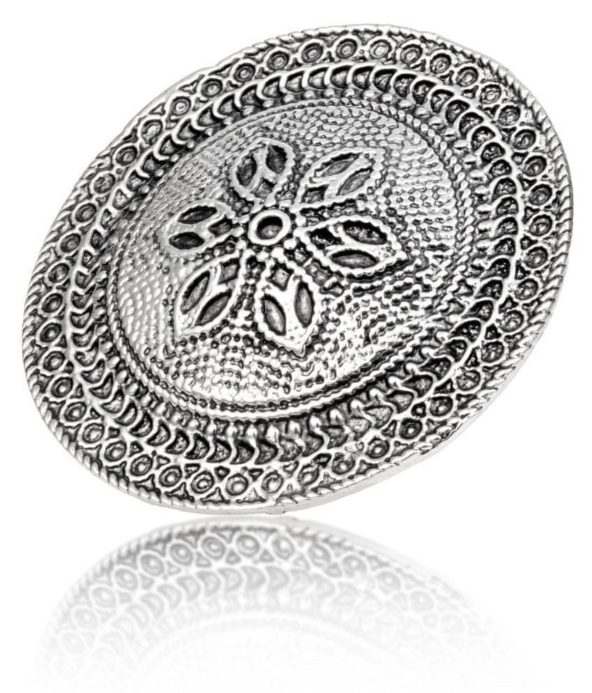 Asmitta Oxidised Silver Adjustable Finger Ring for women and Girls     			Asmitta Oxidised Silver Adjustable Finger Ring for women and Girls