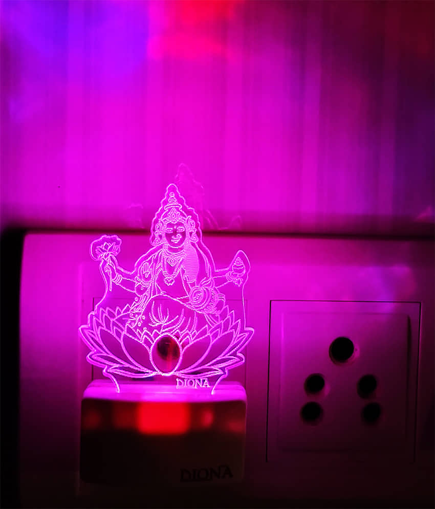 DIONA Night Lamp Laxmi Maa LED Home Decor Divine Night Light pooja room, Bedroom