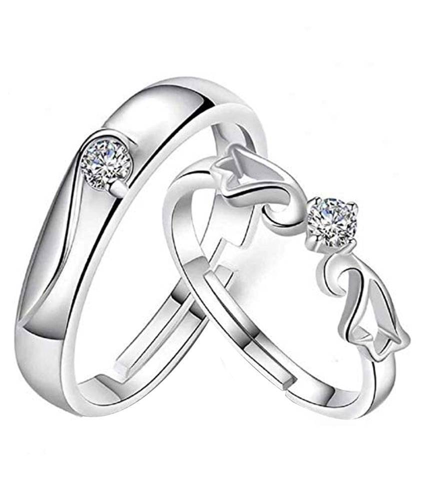 SHREENATHJI JEWELLERS - Silver Couple Ring (Pack of 1) SHREENATHJI JEWELLERS - Silver Couple Ring (Pack of 1)