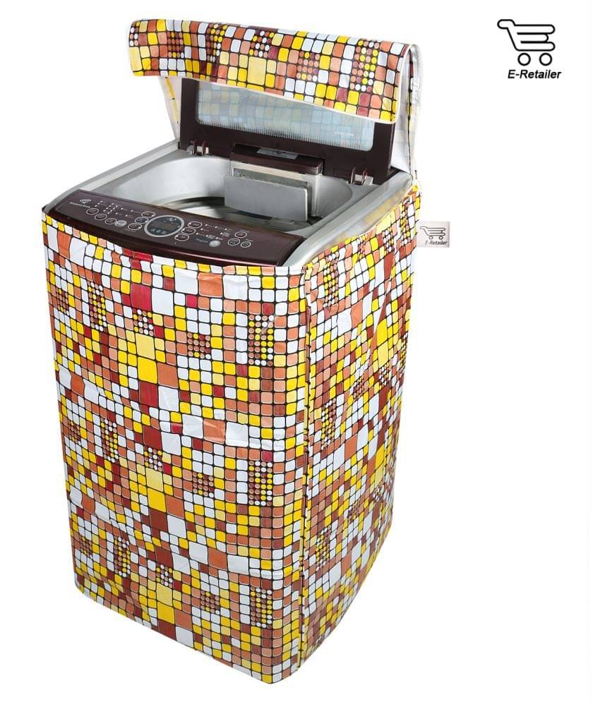 E-Retailer Single PVC Brown Washing Machine Cover for Universal 7 kg Top Load     			E-Retailer Single PVC Brown Washing Machine Cover for Universal 7 kg Top Load