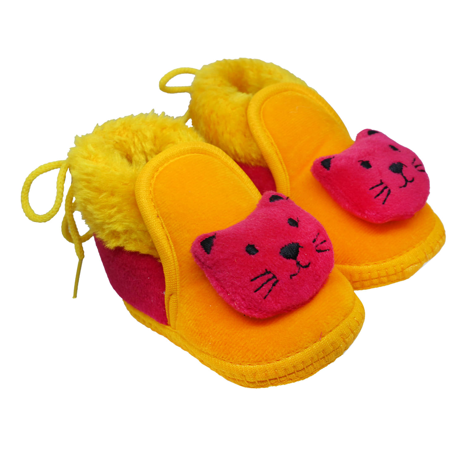     			Mynekids Tiger 3D Plush Soft Cotton Fur Fabric Light Weight Newborn Infant Non Slip Anti Skid Sole for Baby Girl Baby Boy Shoes Bootie 0-12 Months-RK46-Orange-Red
