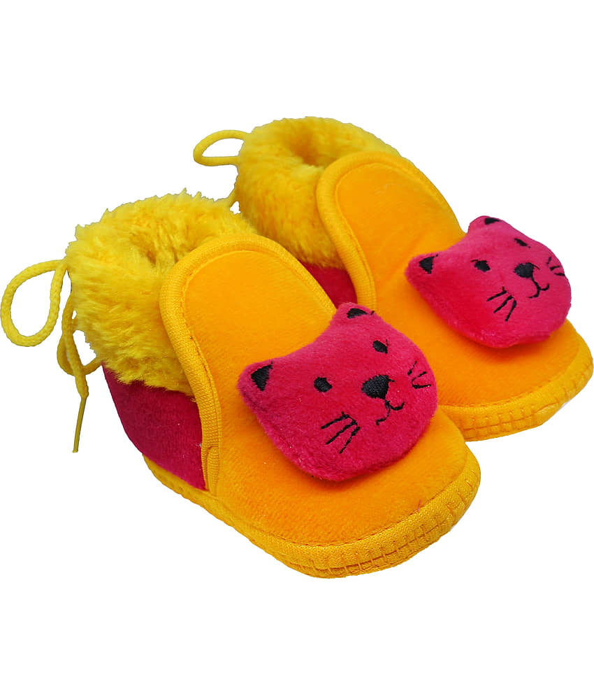 Neska Moda Pack Of Baby Infant Soft Black and Pink Booties/Shoes