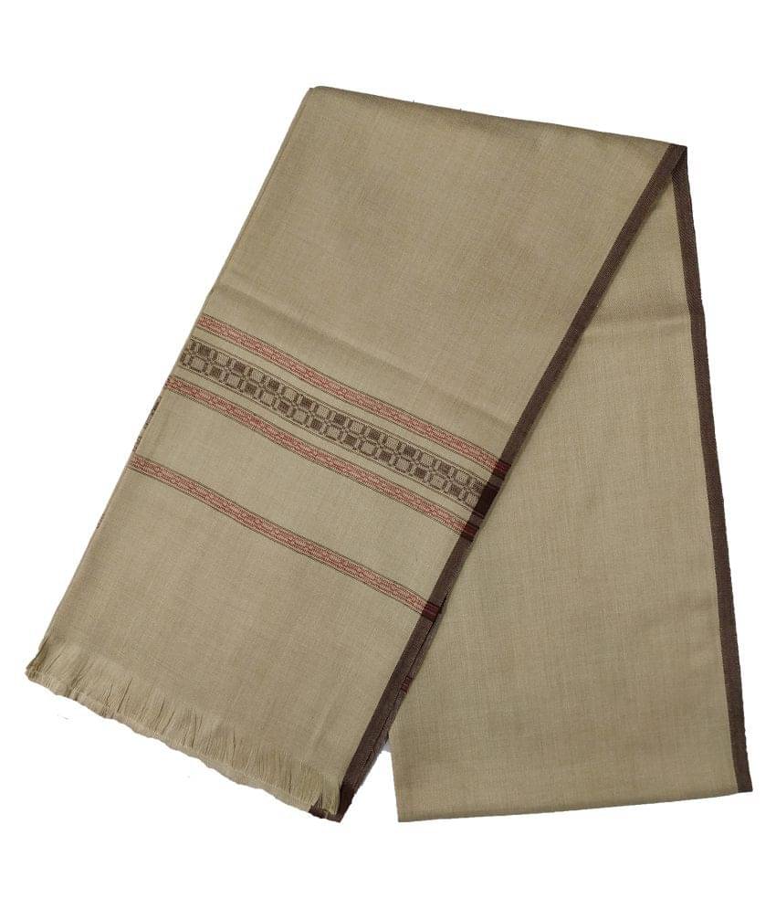     			Varun Cloth House Beige Checkered Woolen Shawls For Winters