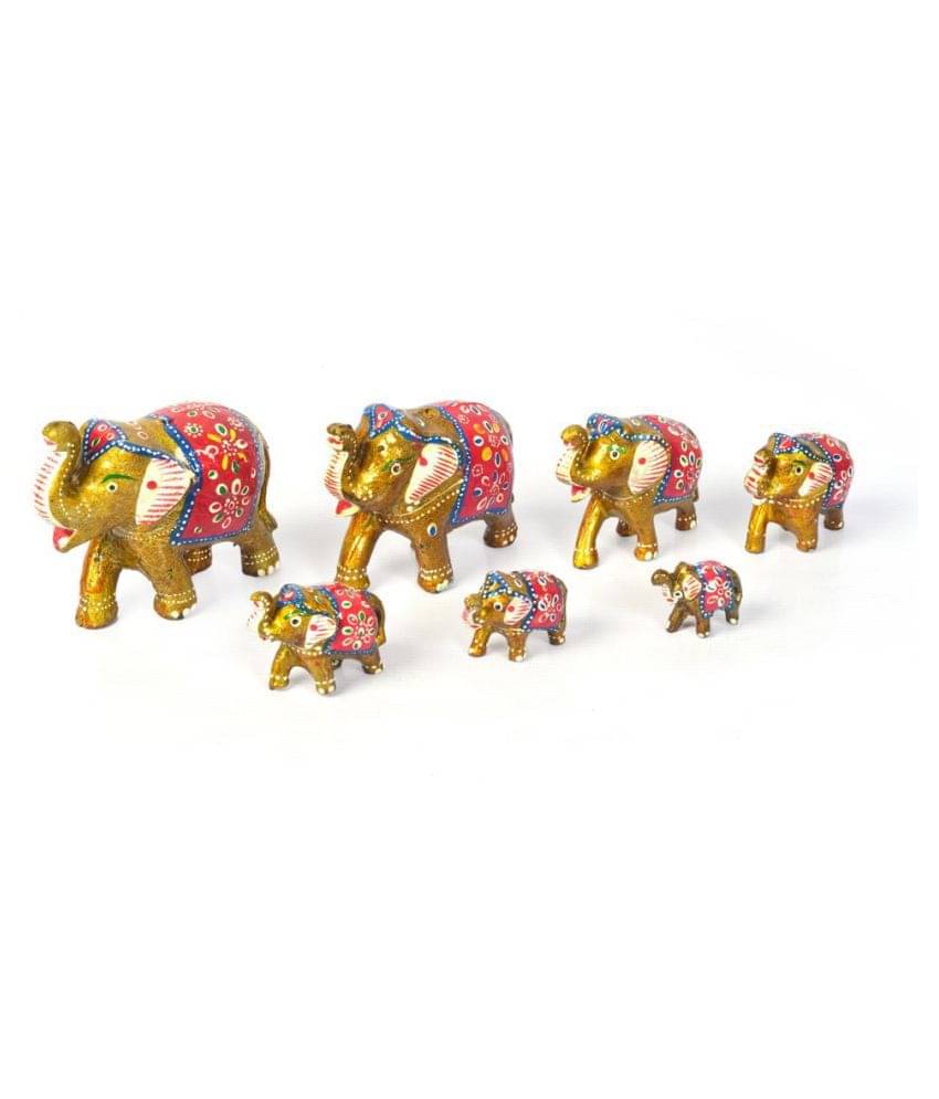 ASHISH UNIQUETREND Multicolour Paper Mache Decorative Elephant - Pack of 1 ASHISH UNIQUETREND Multicolour Paper Mache Decorative Elephant - Pack of 1