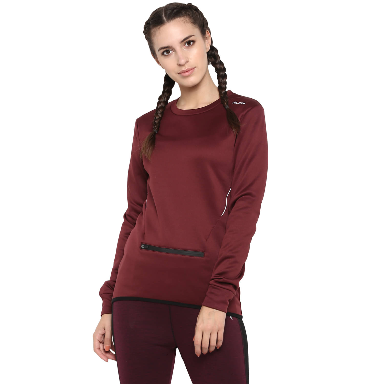     			Alcis - Maroon Polyester Women's Sweatshirt