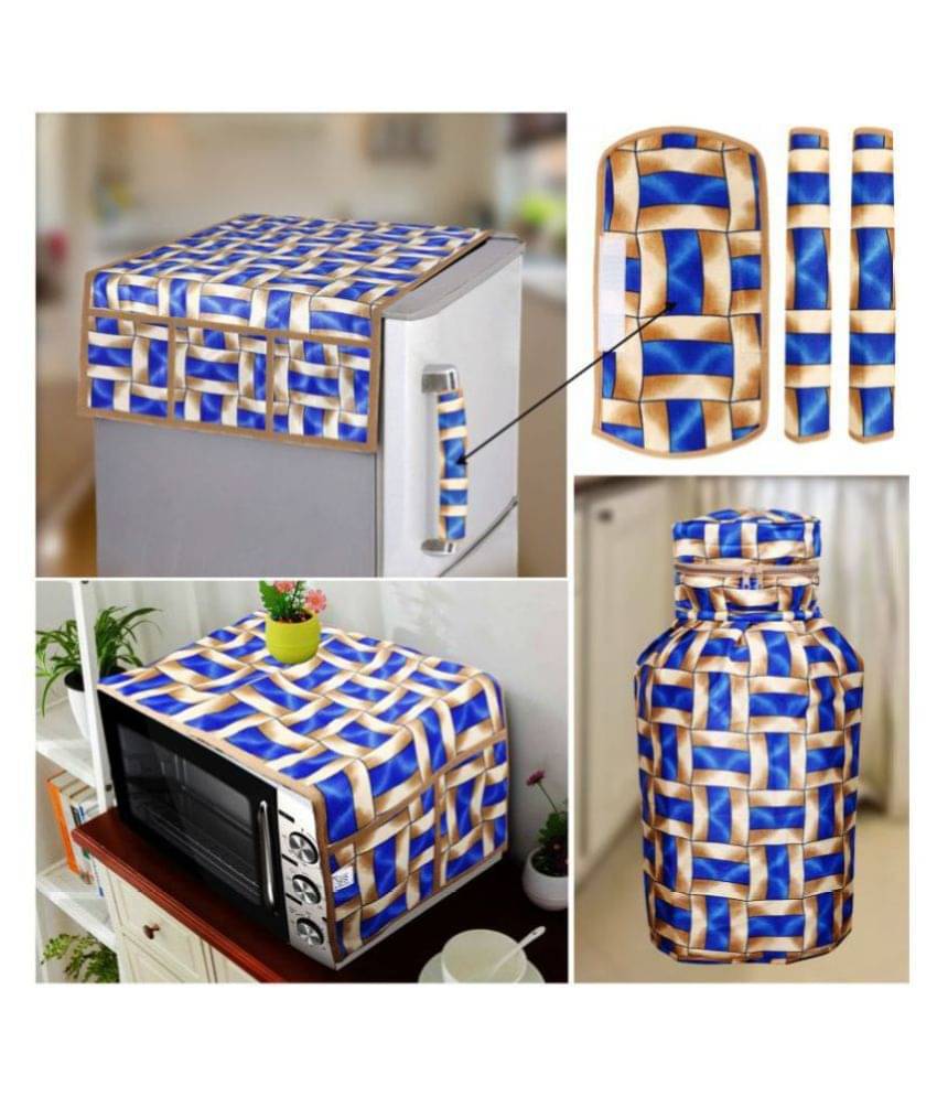 E-Retailer Set of 6 Polyester Blue Fridge Top Cover E-Retailer Set of 6 Polyester Blue Fridge Top Cover
