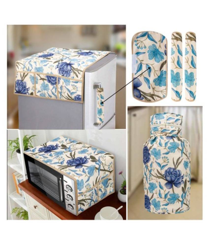 E-Retailer Set of 6 Polyester Blue Fridge Top Cover E-Retailer Set of 6 Polyester Blue Fridge Top Cover