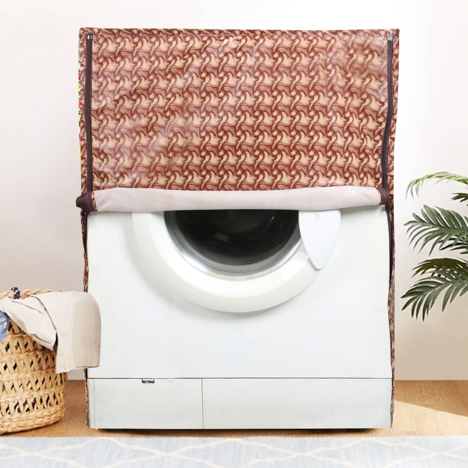     			E-Retailer Single PVC Brown Washing Machine Cover for Universal 7 kg Front Load
