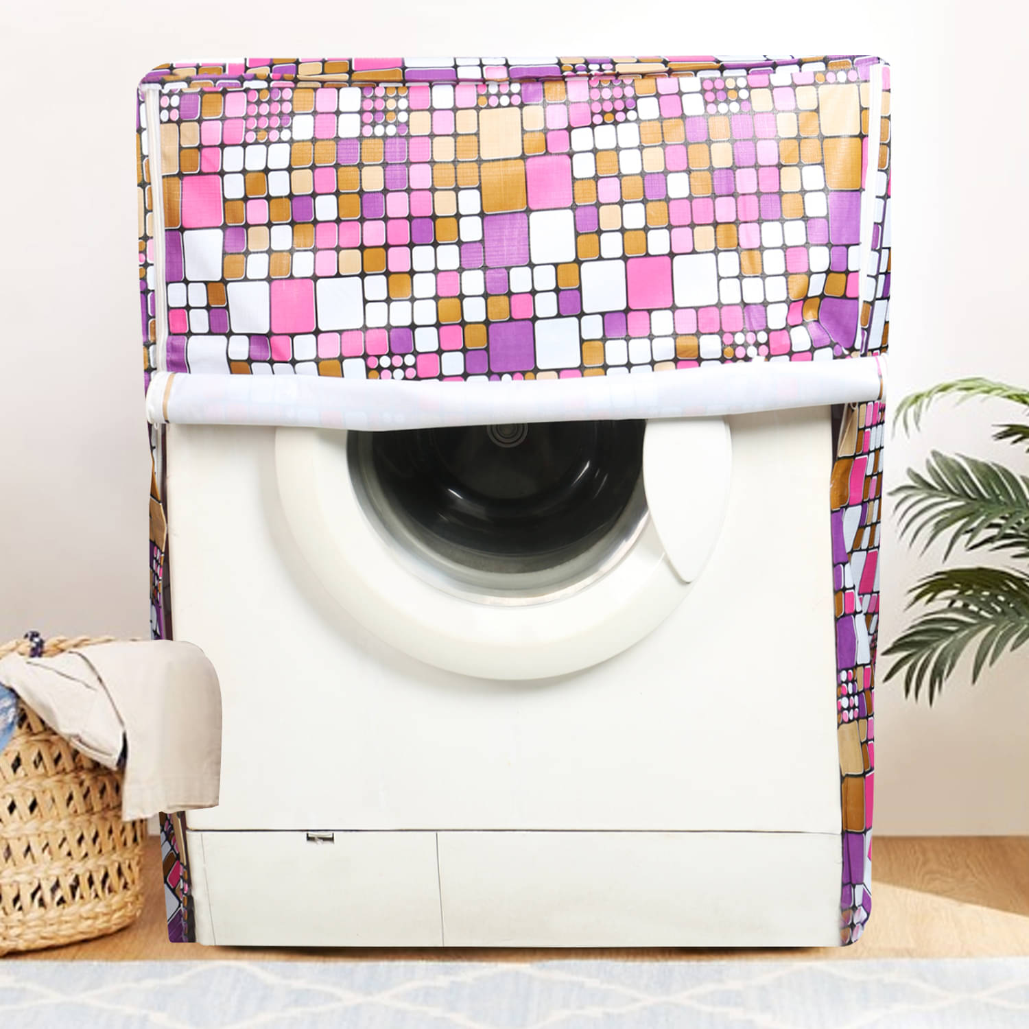 E-Retailer Single PVC Pink Washing Machine Cover for Universal 7 kg Front Load E-Retailer Single PVC Pink Washing Machine Cover for Universal 7 kg Front Load