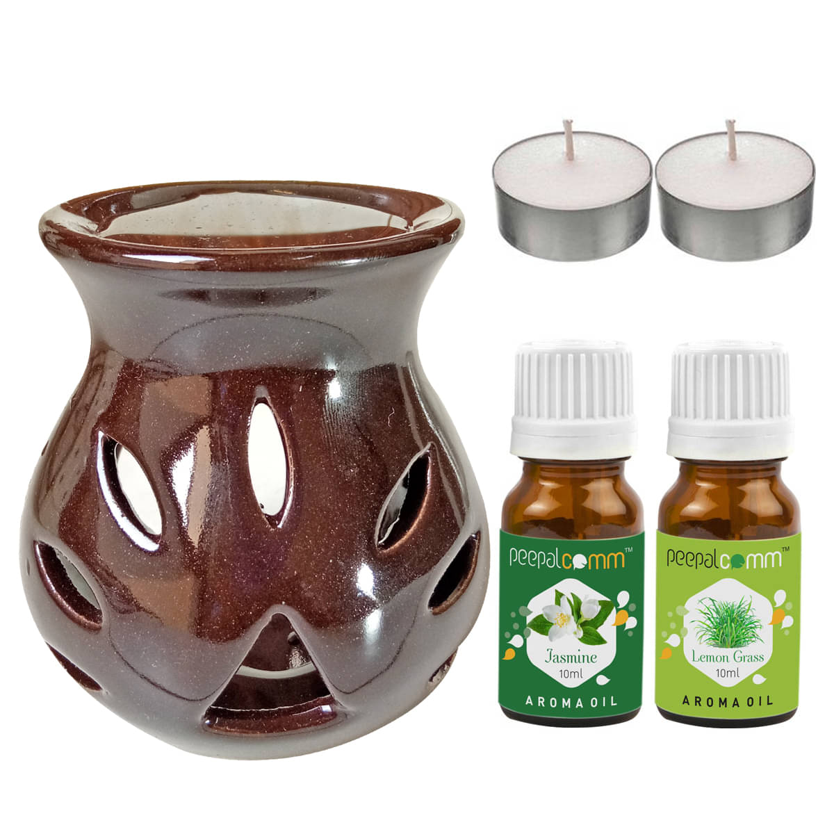     			Peepalcomm Ceramic Aroma Oils & Diffusers Set - Pack of 5