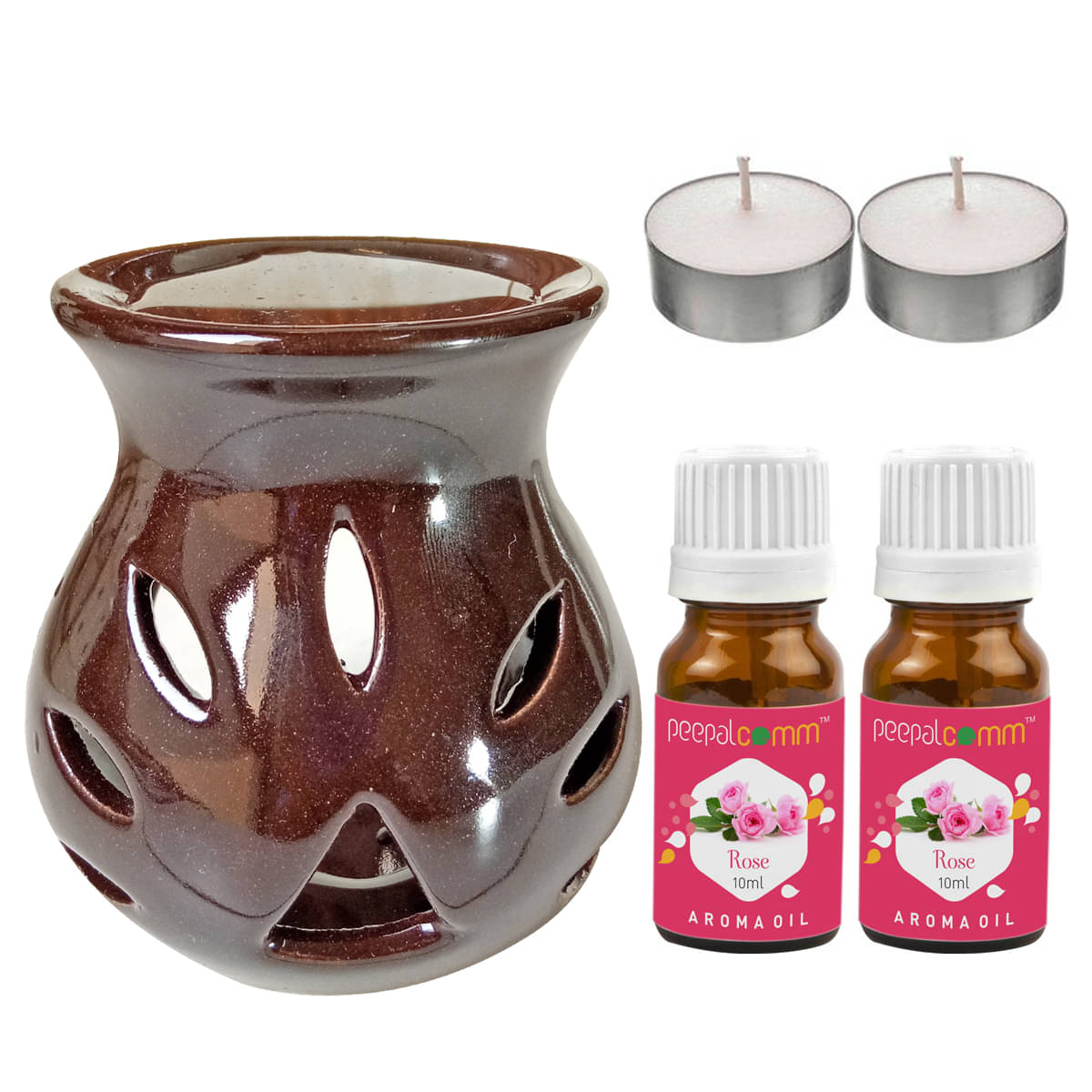     			Peepalcomm Ceramic Aroma Oils & Diffusers Set - Pack of 5