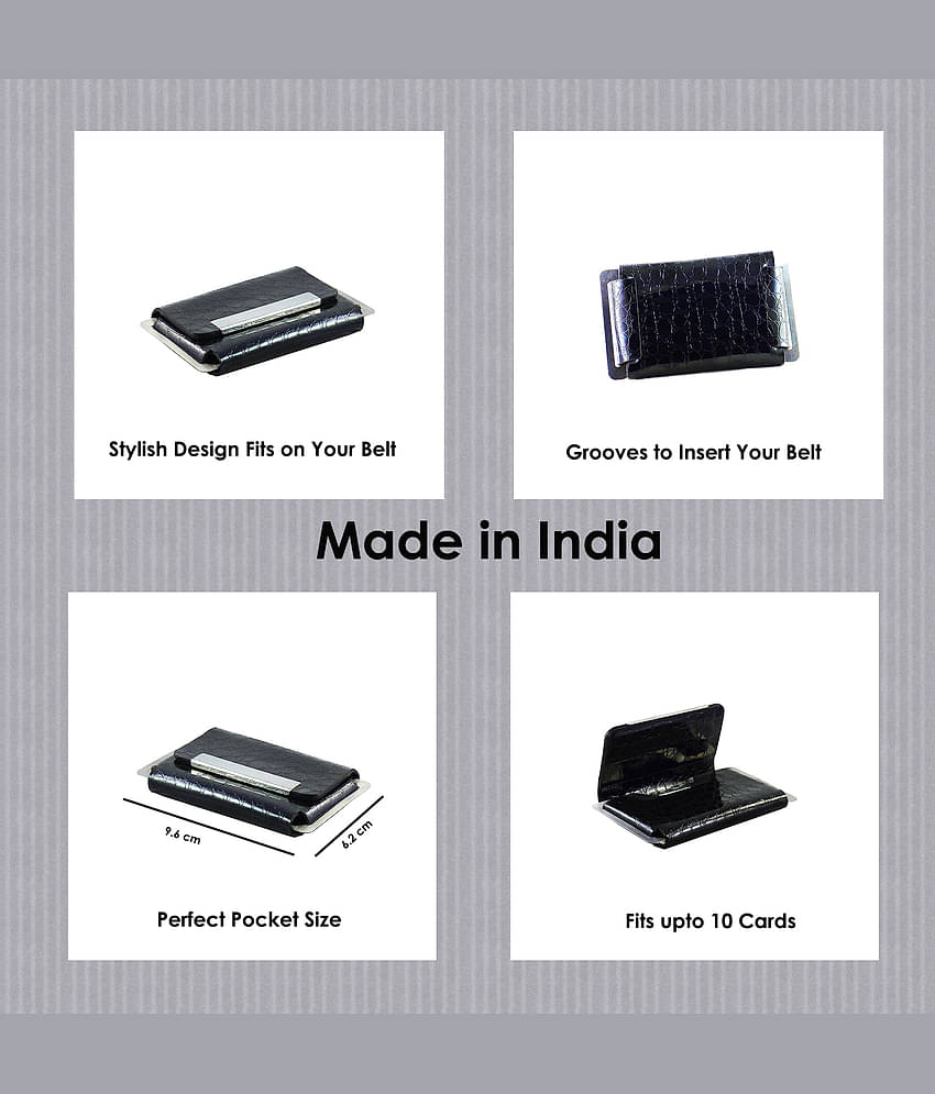 auteur A15-41 Multicolor Artificial Leather Professional Looking Visiting Card Holders for Men and Women Set of 2 (upto 15 Cards Capacity)