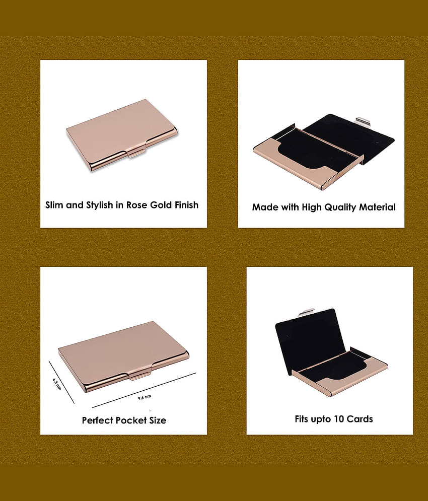 auteur A15-44 Multicolor Artificial Leather Professional Looking Visiting Card Holders for Men and Women Set of 2 (upto 15 Cards Capacity)