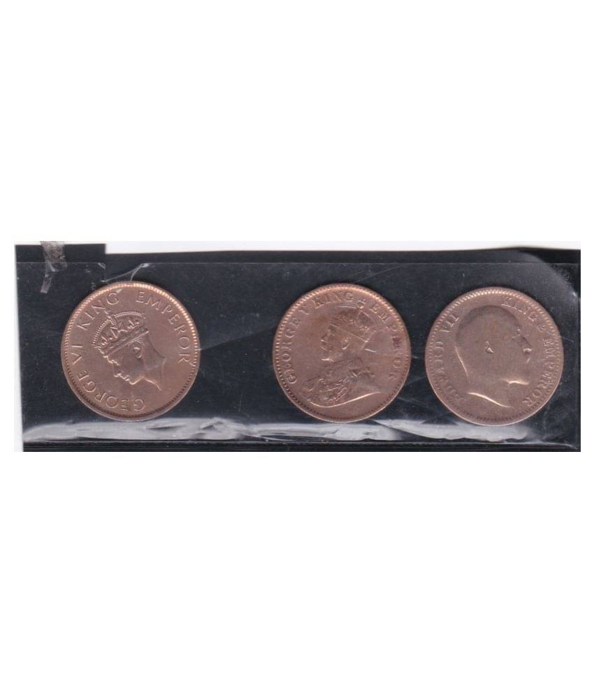    			3 PCS  One Quarter Anna  Edward VII 1907 GEORGE V 1929 GEROGE VI 1941 ALL UNC NEW CONDITION