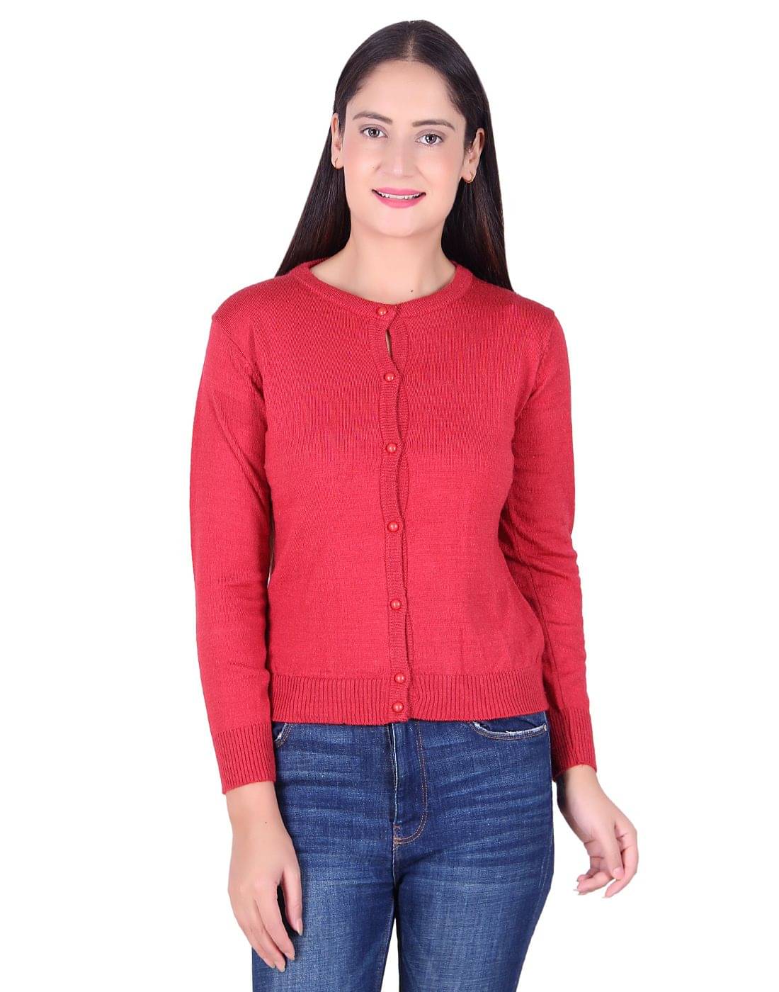Ogarti Acrylic Rust Buttoned Cardigans Ogarti Acrylic Rust Buttoned Cardigans