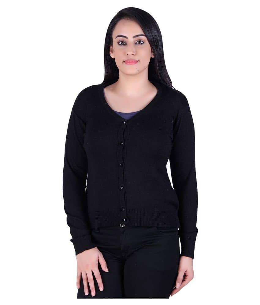 Ogarti Acrylic Black Cardigans Dress