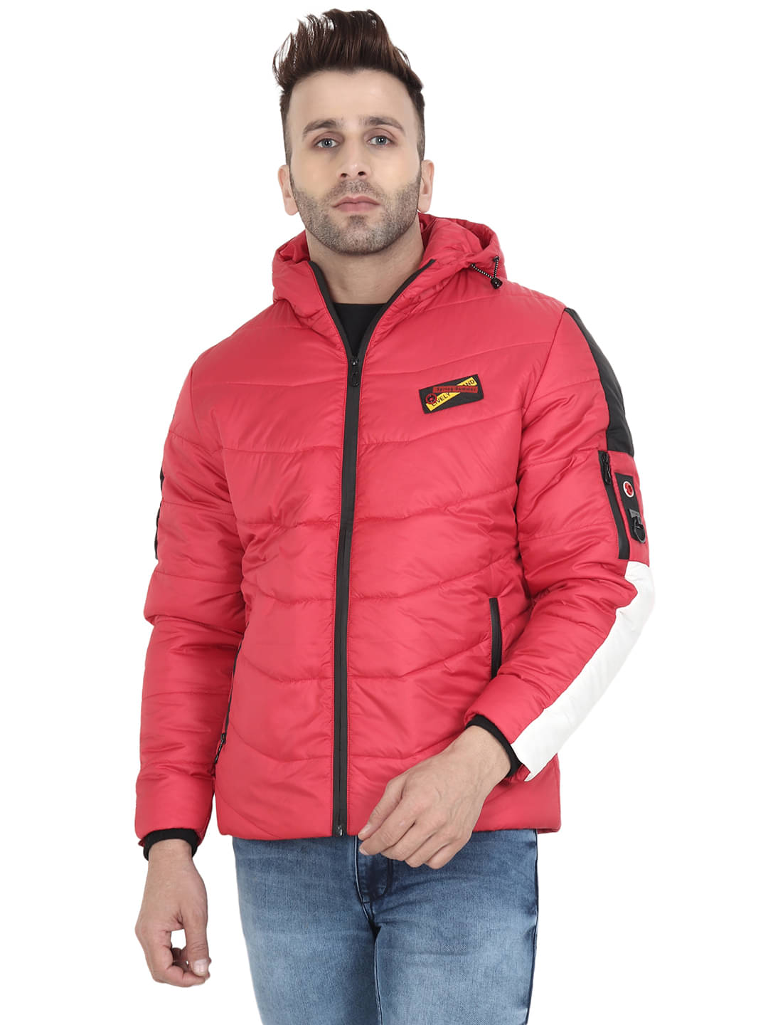     			xohy Polyester Blend Men's Quilted & Bomber Jacket - Red ( Pack of 1 )