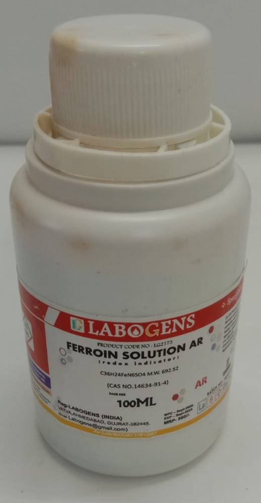     			LABOGENS FERROIN SOLUTION AR (0.025 M) (redox indicator) 100ML