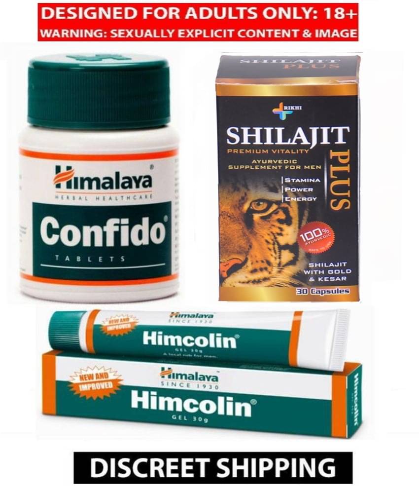     			Rikhi Shilajit Plus 30 Cap_Himcolin Gel 30 g & Confido 60 Tablets Combo Pack For Men Only