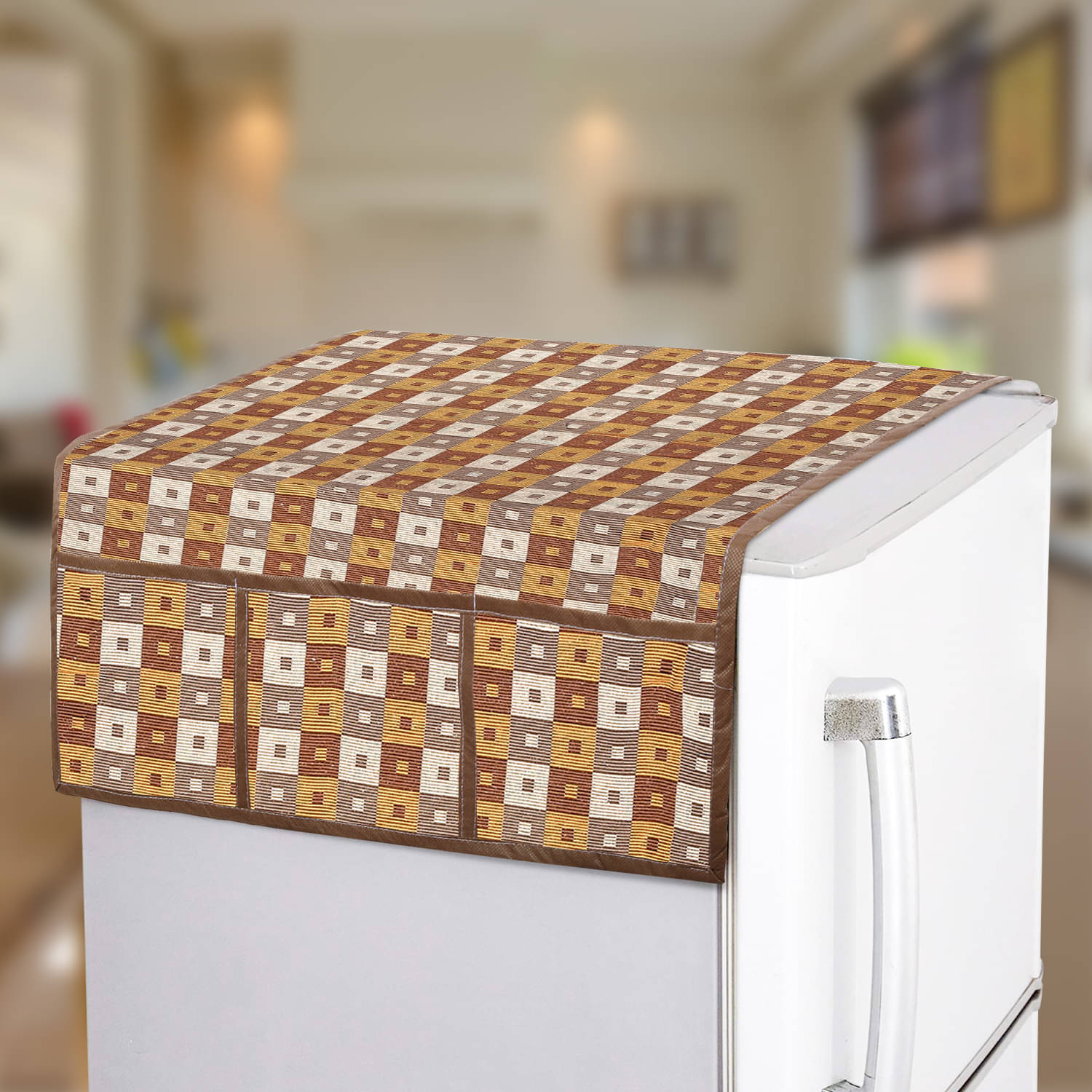     			E-Retailer Single Polyester Brown Fridge Top Cover
