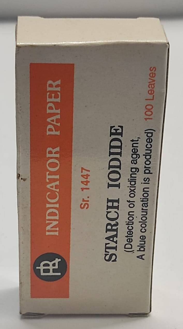     			INDICATOR PAPER  STARCH IODIDE papers  (pkt contains 100 leaves)