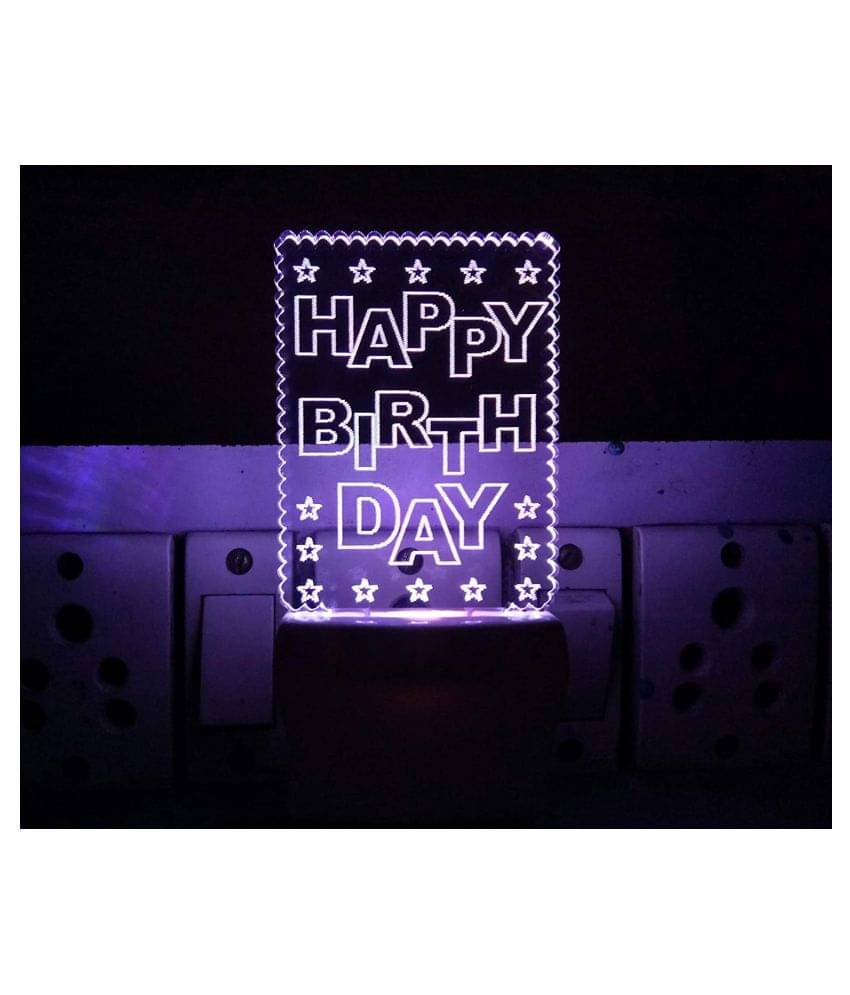     			UKANI 3D ILLUSION ACRYLIC LED NIGHT LAMP WITH 7 COLOR CHANGING LIGHT HAPPY BIRTHDAY Night Lamp Multi - Pack of 1