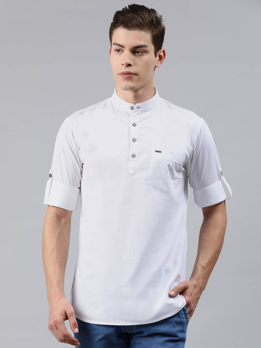     			Urbano Fashion 100 Percent Cotton White Shirt