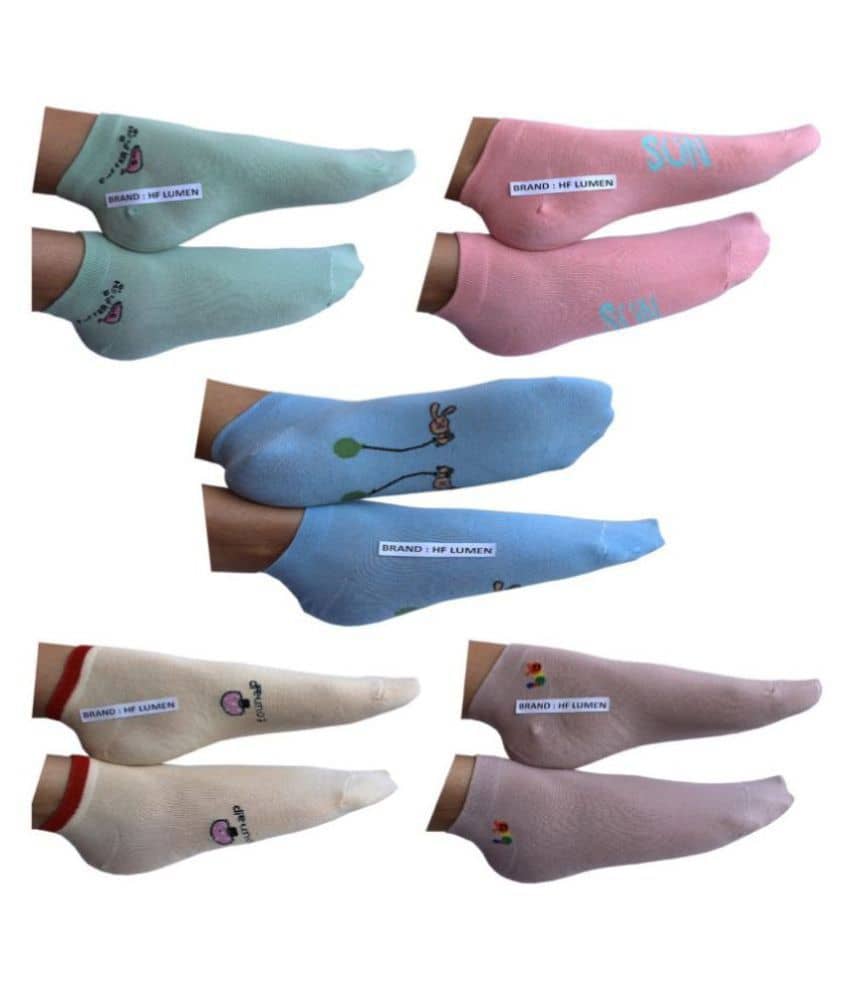 HF LUMEN - Multicolor Cotton Women's Ankle Length Socks ( Pack of 5 ) - Socks | Buy online on ZillyBuy