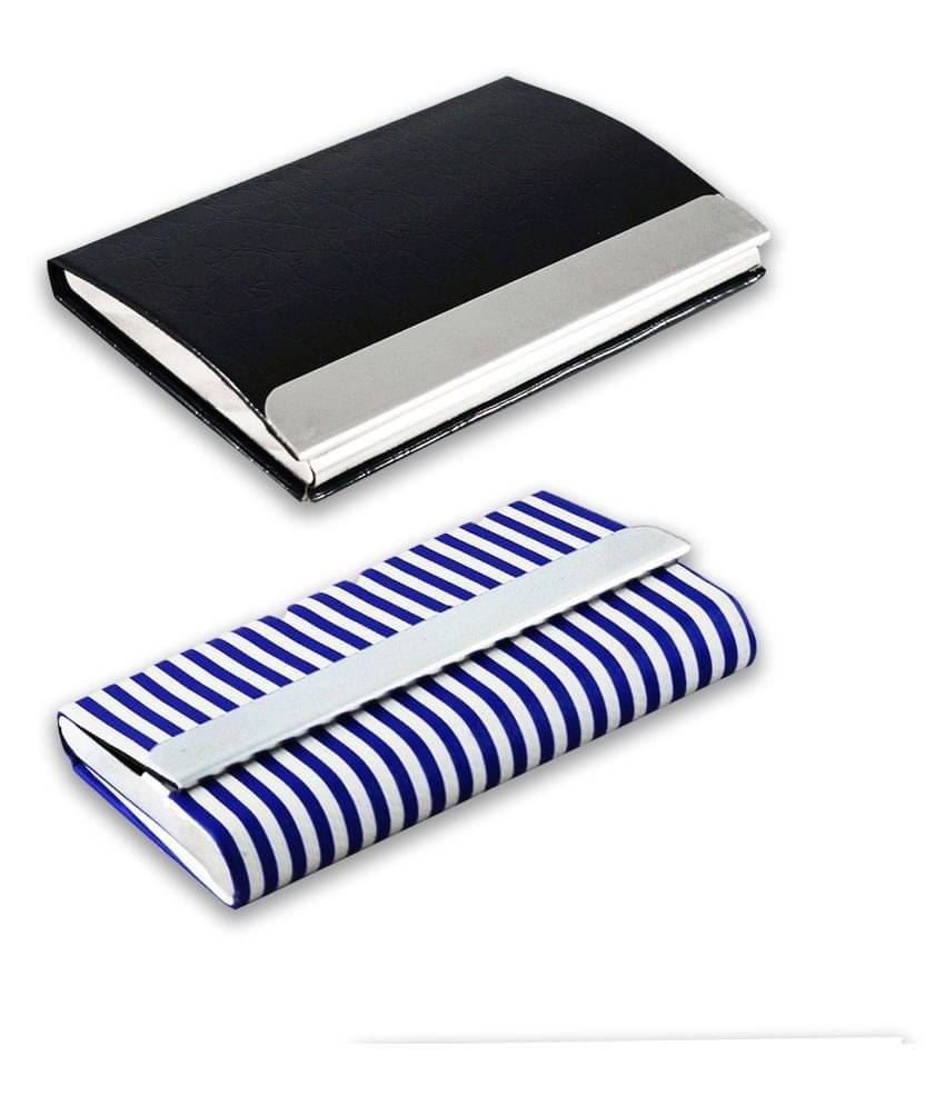     			Auteur Multicolor Artificial Leather Professional Looking Debit/Credit/Business/Visiting Card Holders for Men and Women Set of 2 (upto 15 Cards Capacity)