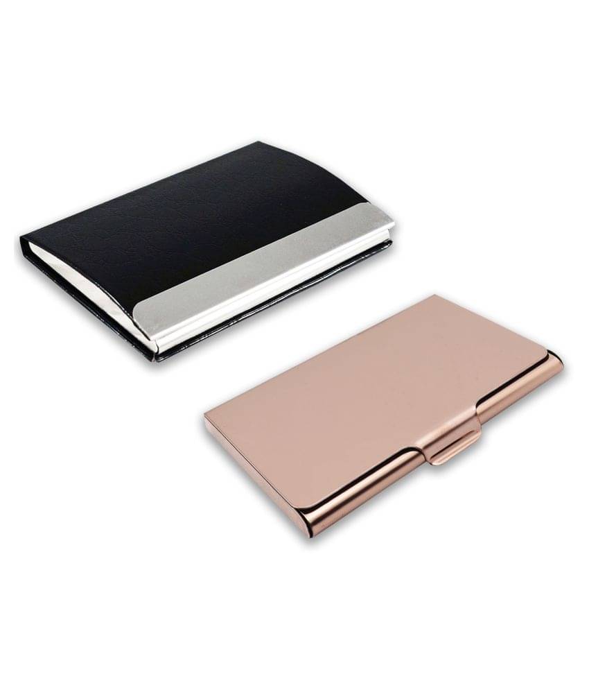     			Auteur Multicolor Artificial Leather Professional Looking Debit/Credit/Business/Visiting Card Holders for Men and Women Set of 2 (upto 15 Cards Capacity)