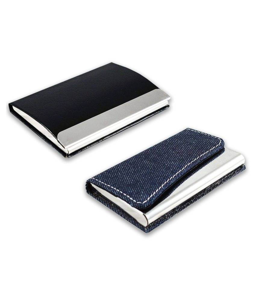     			Auteur Multicolor Artificial Leather Professional Looking Debit/Credit/Business/Visiting Card Holders for Men and Women Set of 2 (upto 15 Cards Capacity)
