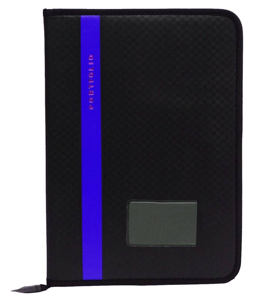     			Kopila PORTFOLIO File Folder,Faux Leather  Professional Look, 20 leafs,Certificate, Documents Holder FS/A4 Size (Set Of 1, Blue)