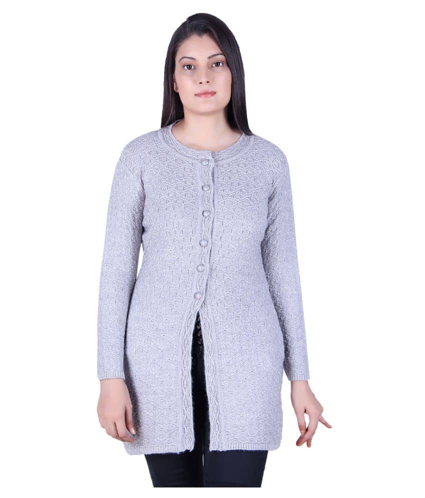 Ogarti Acrylic Grey Cardigans Dress