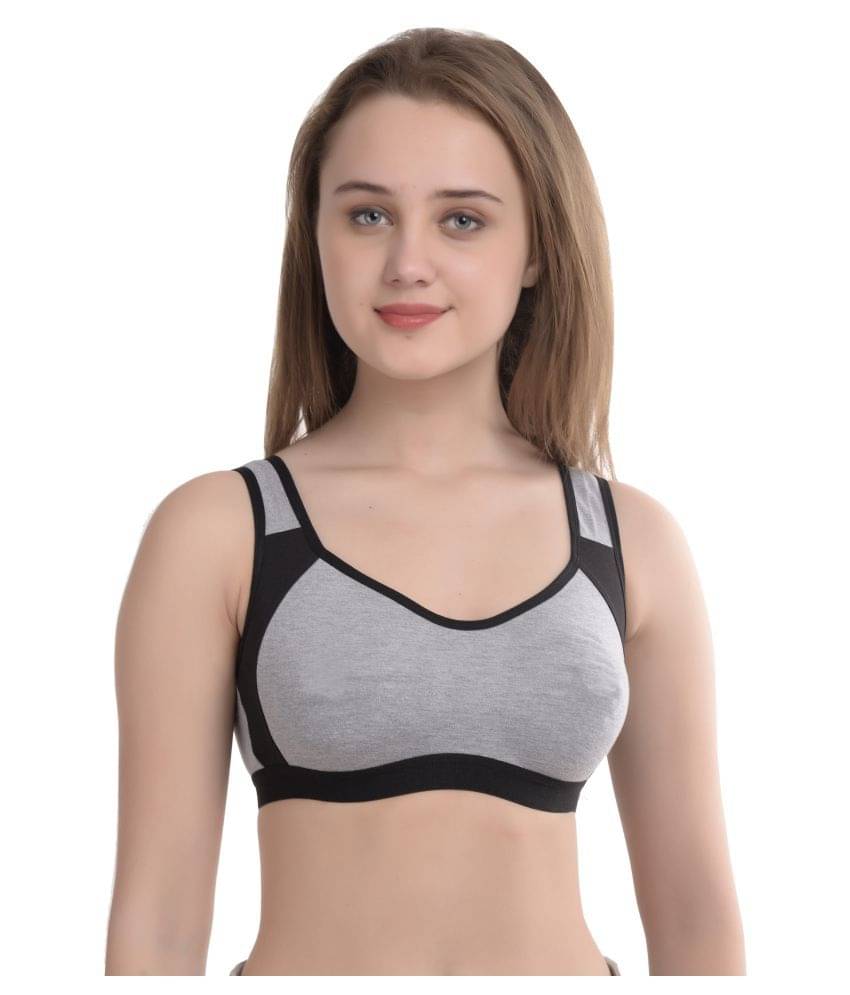     			Elina Cotton Non Padded Women's Racerback bra ( Grey )