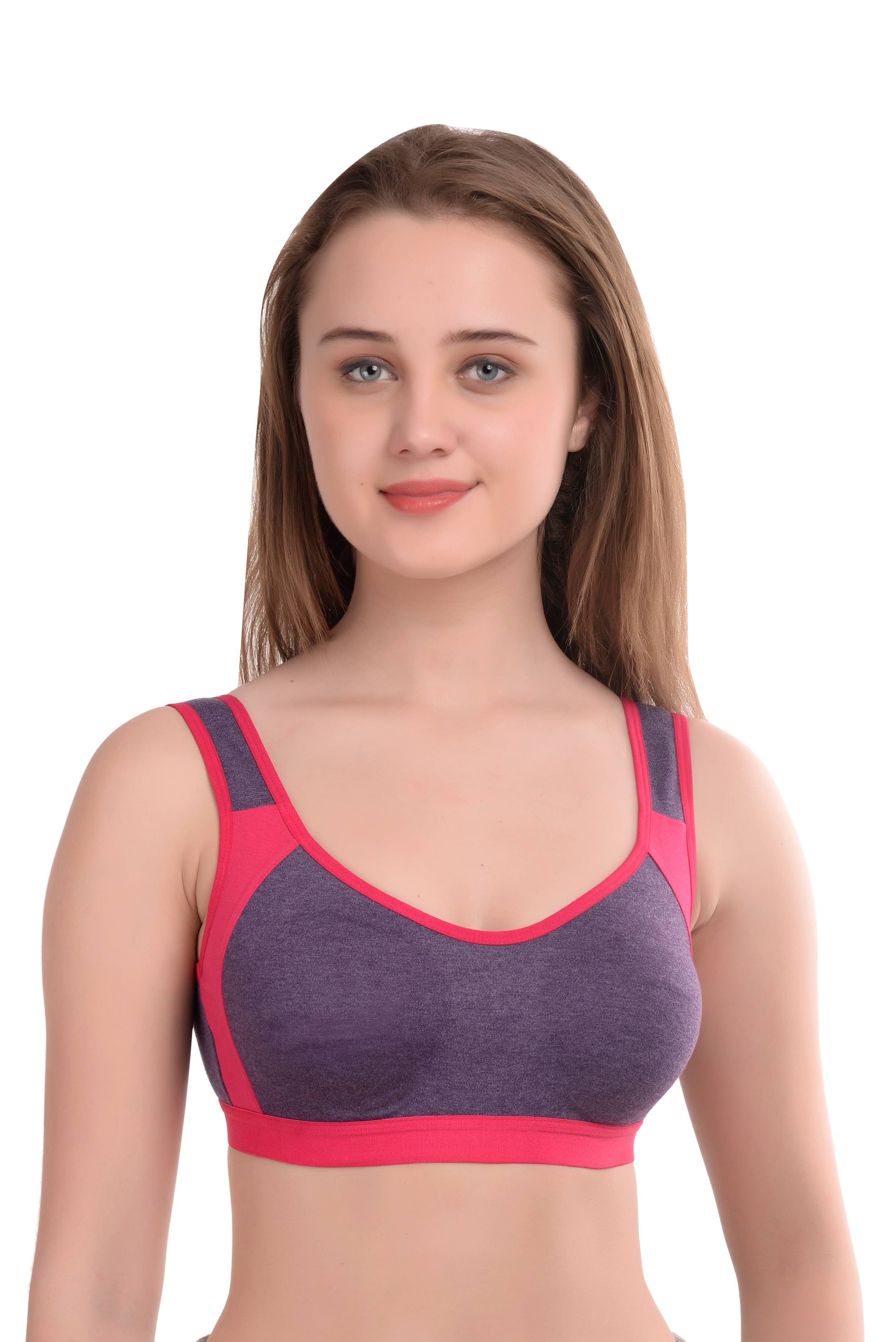     			Elina Cotton Racerback bra - Purple