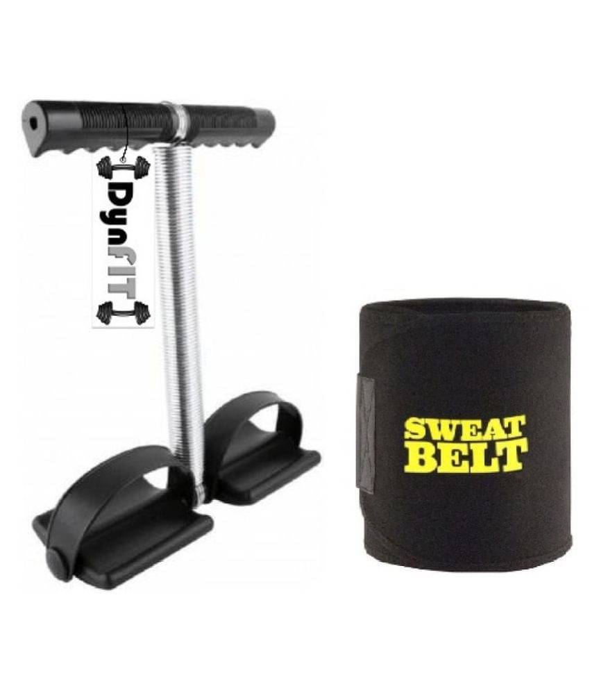 DynFIT combo of ab exerciser/tummy trimmer single spring with sweat belt DynFIT combo of ab exerciser/tummy trimmer single spring with sweat belt