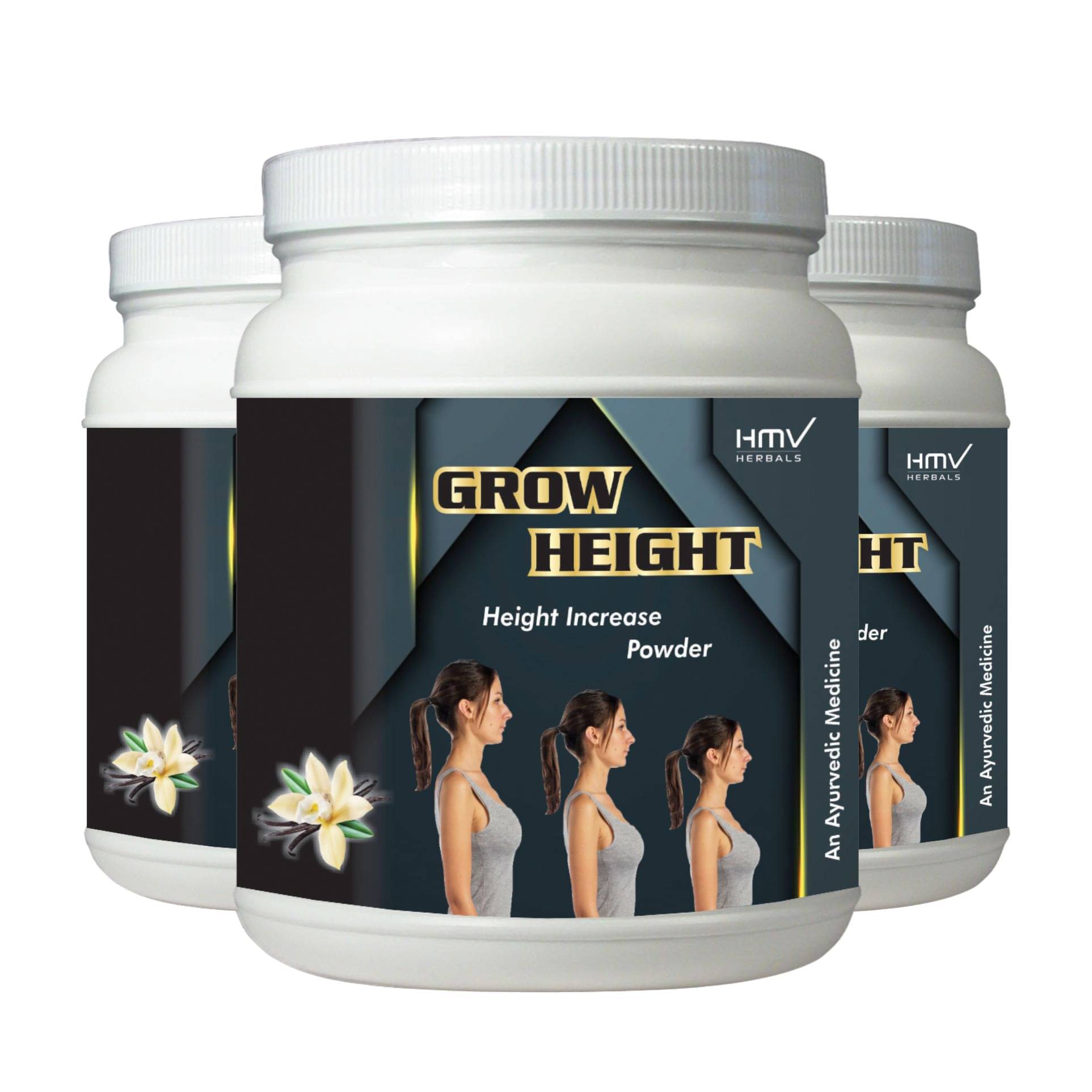     			Hmv Herbals Grow Height Herbal Height Growth Vanilla Powder 300 Gm Pack of 3