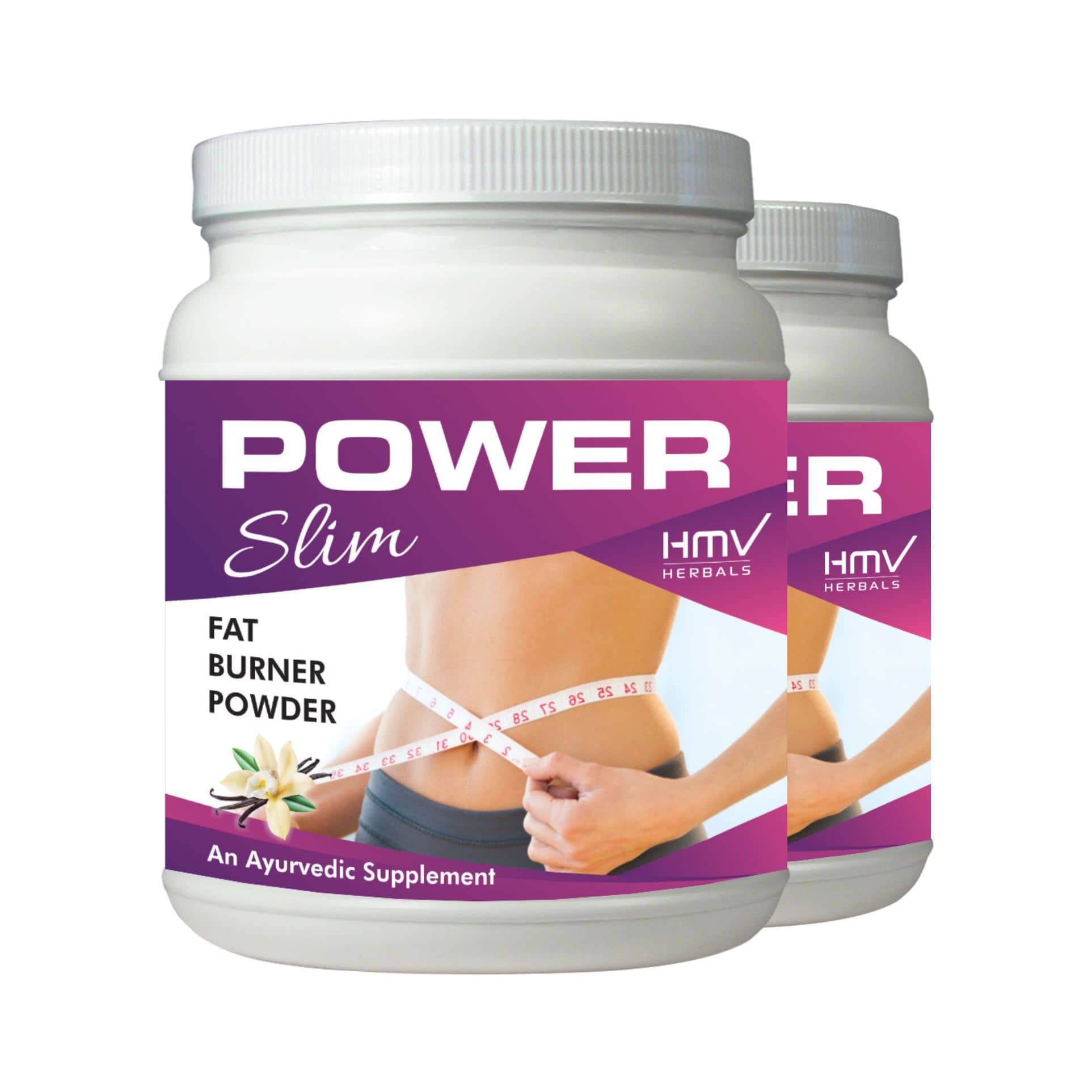 Hmv Herbals Power Slim- Herbal Fat Cutter Vanilla Powder 200 Gm Pack of 2