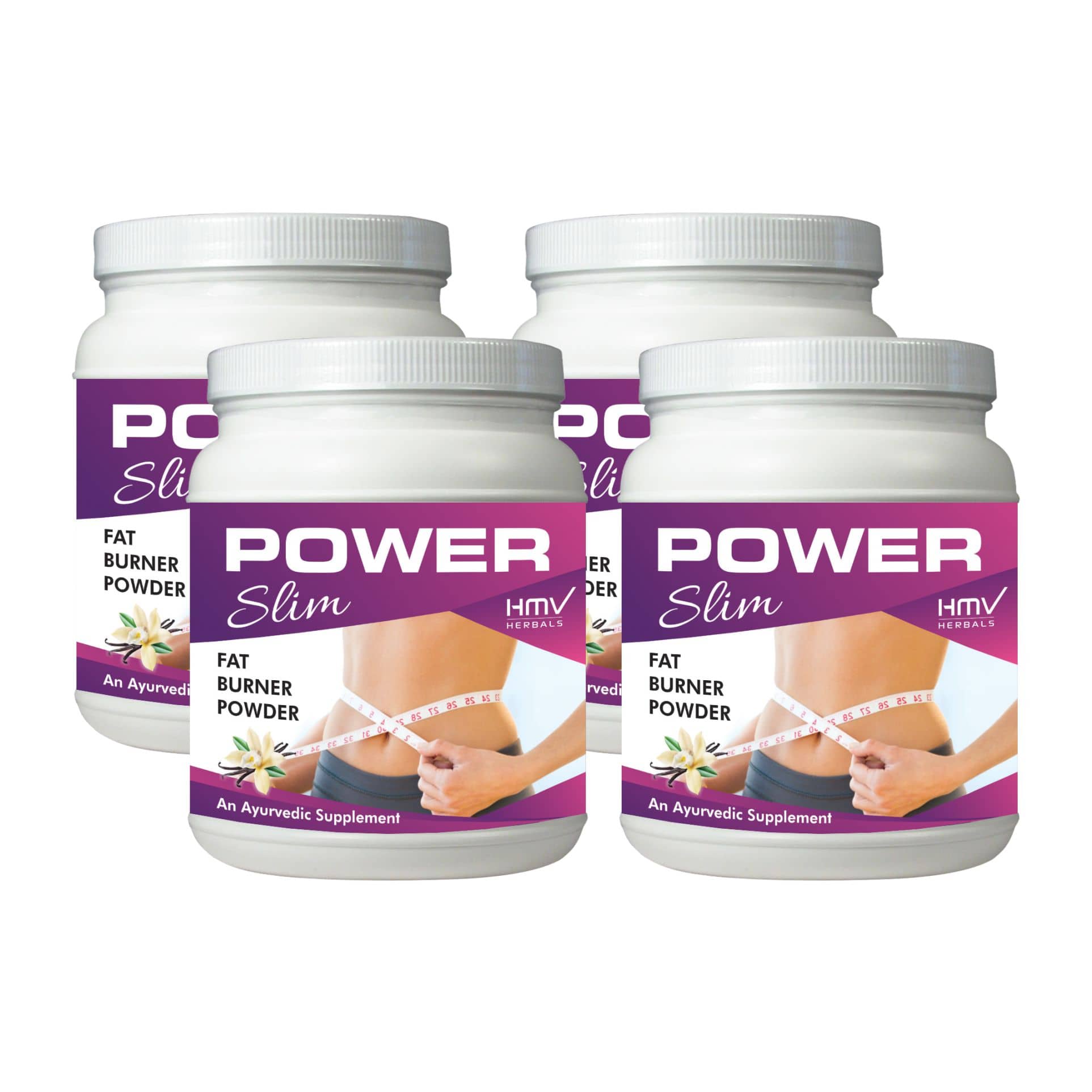 Hmv Herbals Power Slim- Herbal Fat Loss Vanilla Powder 400 Gm Pack of 4