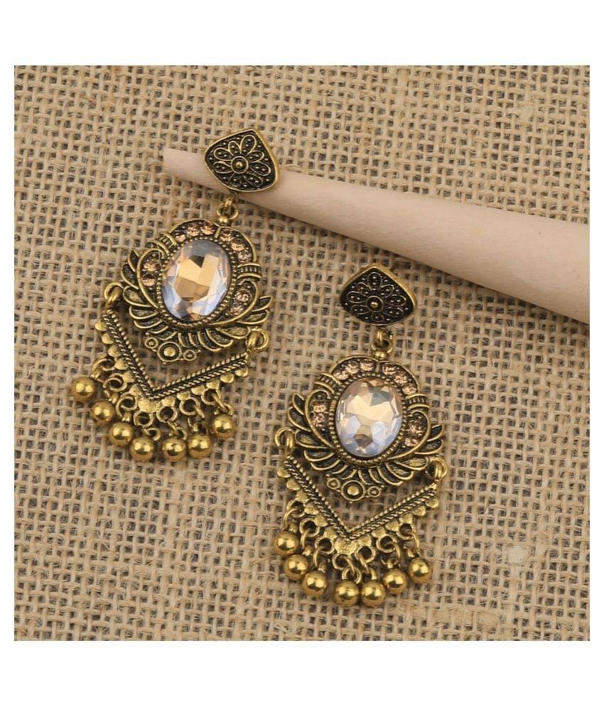 SILVER SHINE Atrractive Delicated Patry Wear Golden Dangle Earring For Women Girl SILVER SHINE Atrractive Delicated Patry Wear Golden Dangle Earring For Women Girl