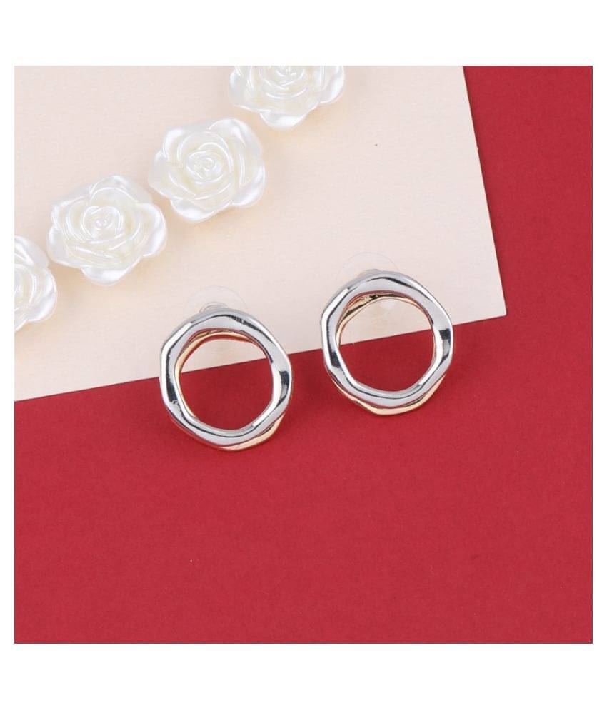     			SILVER SHINE  Attractive Stylish Stud Bali Shape  Earring For Girl Women