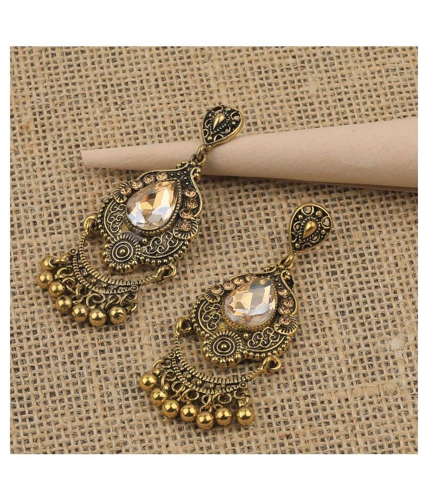 SILVER SHINE Charm Delicated Patry Wear Golden Dangle Earring For Women Girl SILVER SHINE Charm Delicated Patry Wear Golden Dangle Earring For Women Girl
