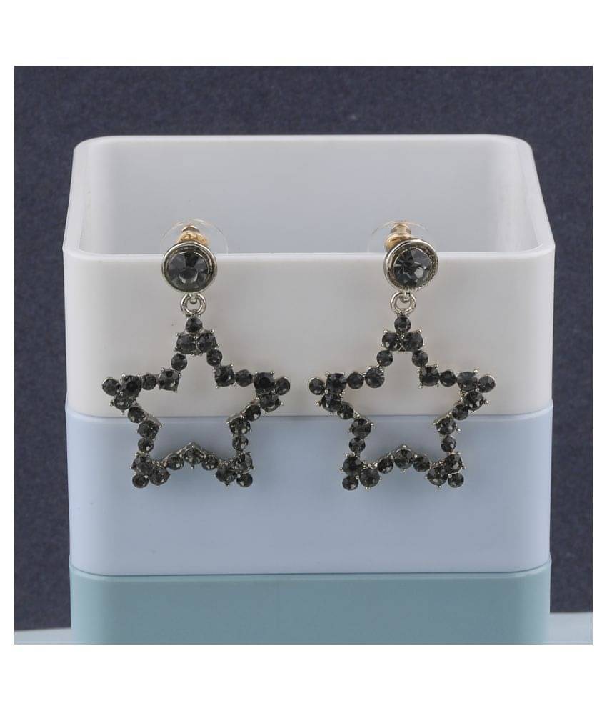SILVER SHINE  Charm Delicated Patry Wear Star Diamond Dangle Earring For Women Girl     			SILVER SHINE  Charm Delicated Patry Wear Star Diamond Dangle Earring For Women Girl