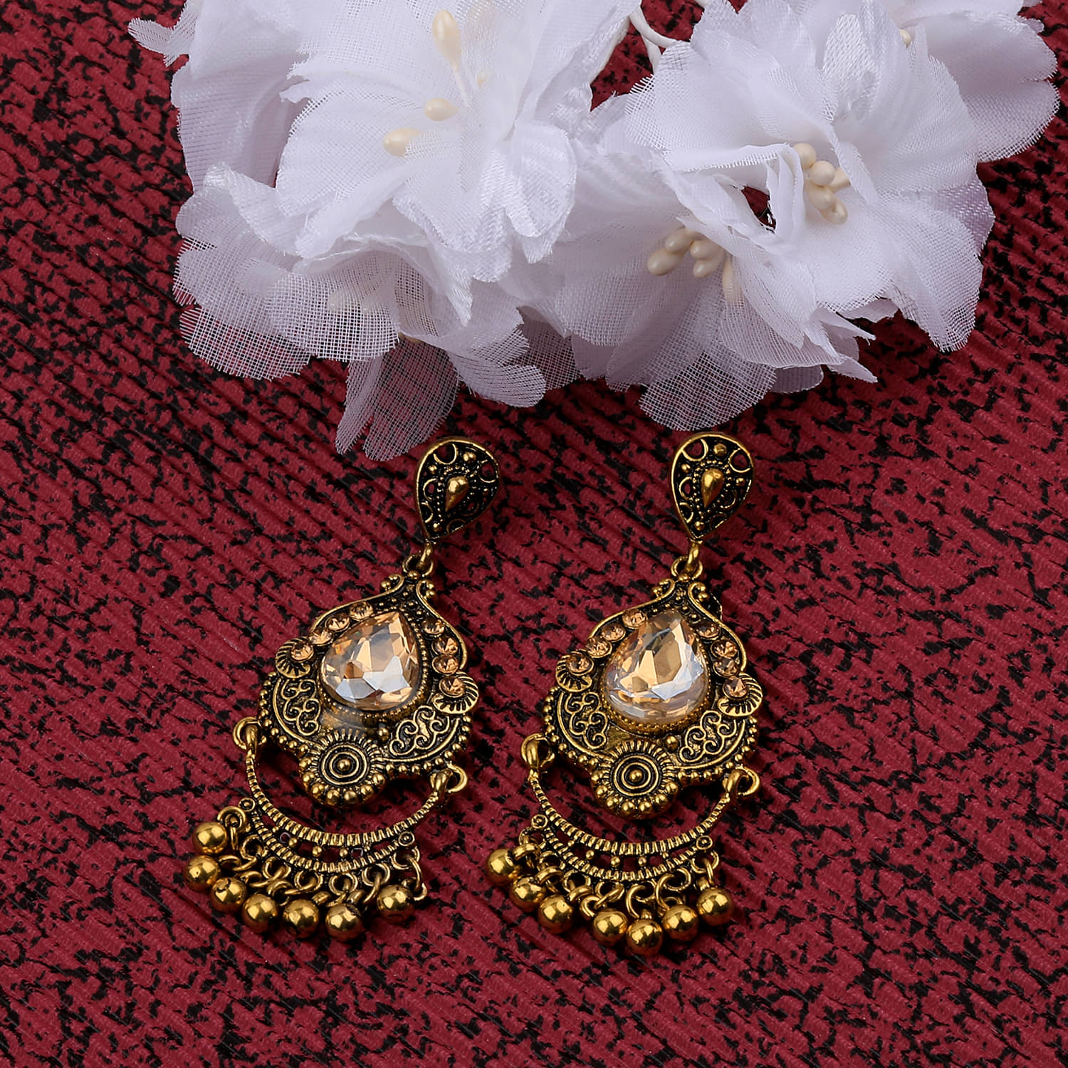     			SILVER SHINE  Charm Delicated Patry Wear Golden Dangle Earring For Women Girl