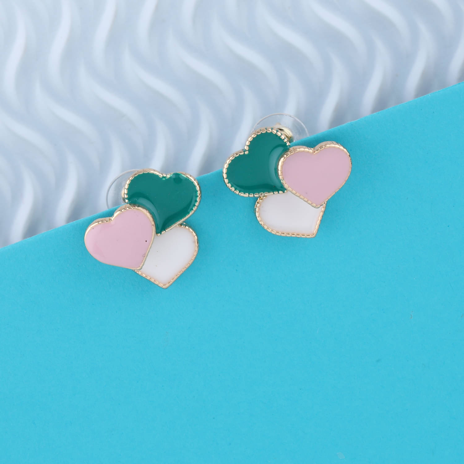     			SILVER SHINE  Delicated Charm Heart Shape Studs earring For girl Women