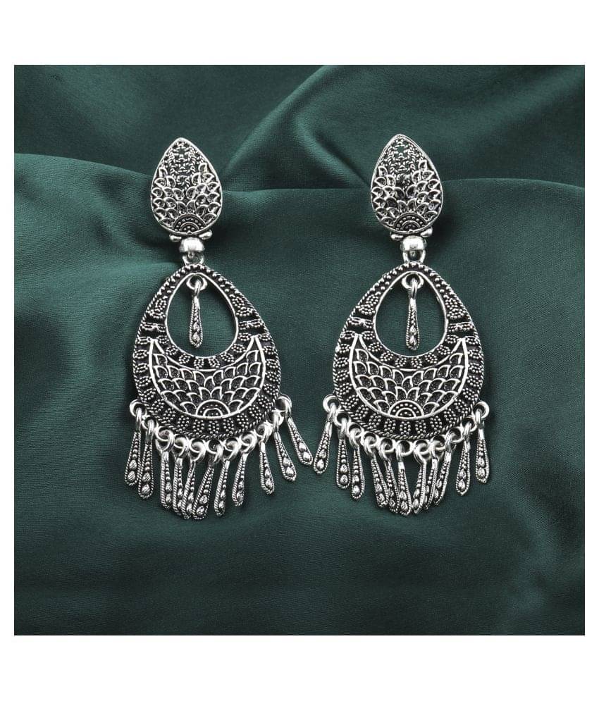     			SILVER SHINE  Eye-Catching Silver Multi Dangle Drop Earrings